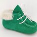 Botosei mocasini bebe Baby Fox din piele naturala Verde cu siret uni